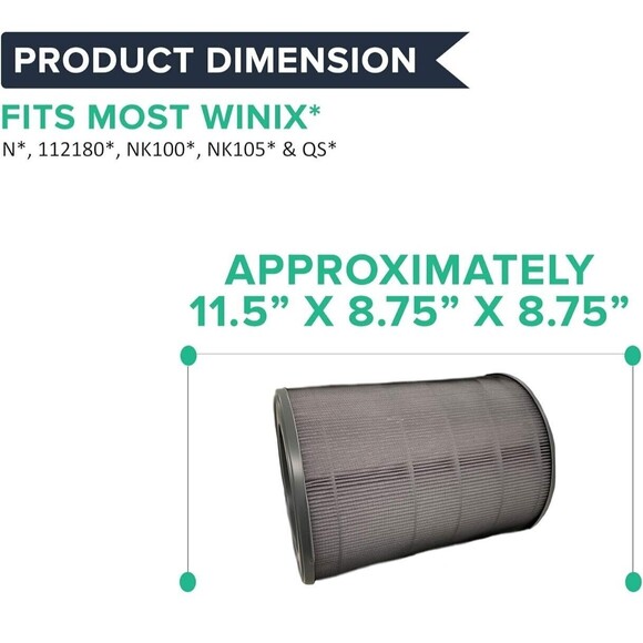 Think Crucial Replacement Air Purifier Filter Fits Winix N, Models - Picture 3 of 5